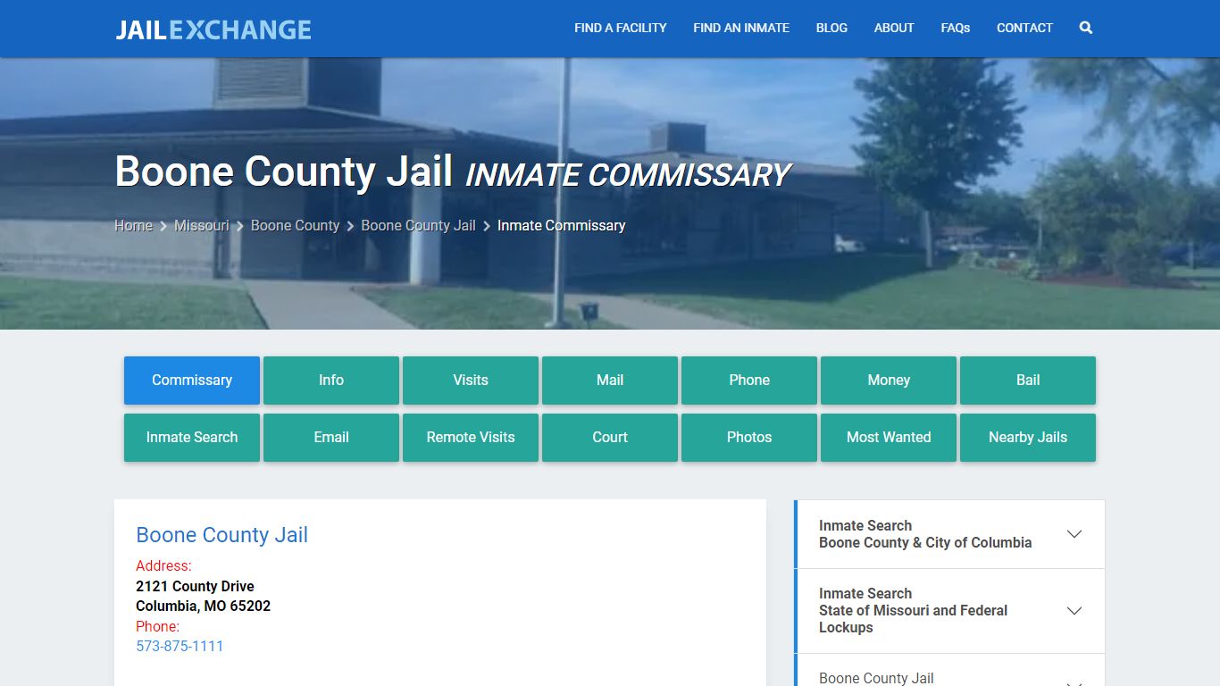 Inmate Commissary, Care Packs - Boone County Jail, MO